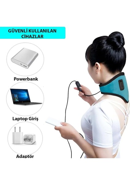 Elektrikli 3 Seviye Sıcaklık Zaman Ayarlı USB Li Boyun Masaj Aleti