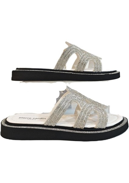 7505 Beyaz Taşlı Bayan Terlik indirimleri