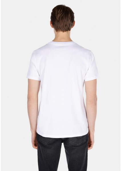 Regular Fit Yuvarlak Yaka Düz Erkek Beyaz Kısa Kol Tişört CL1073961