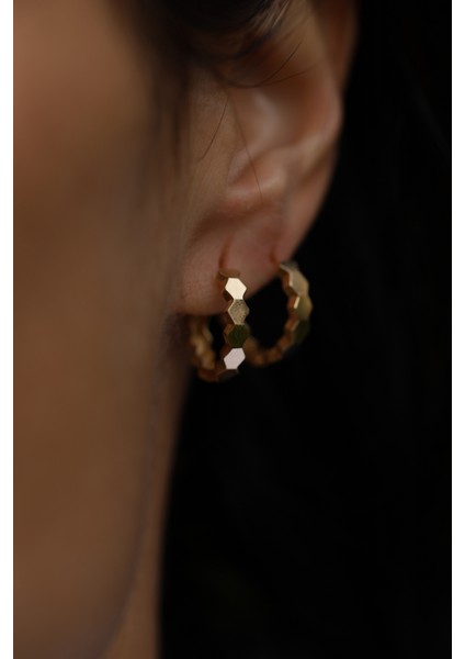 14 Ayar Altın Bal Petek Küpe modelleri