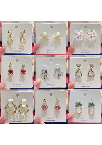 Hengshan Gümüş Iğne Seti Kedi Gözü Küpeler, Üst Düzey, Modaya Uygun ve Çok Yönlü, Hafif Lüks Küpeler, Sade ve Zarif Zirkon Küpeler (Yurt Dışından) modelleri