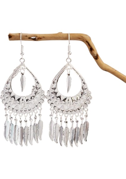 Hengshan Miao Küpeleri, Etnik Azınlık Turistik Küpeleri, Bohem Uzun Yapraklı Püskül Küpeler (Yurt Dışından)