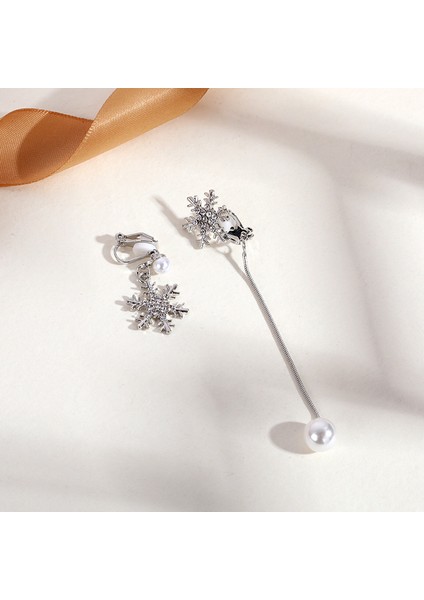 Hengshan Delici Olmadan Üçgen Püskül Kulak Klipsi, Üst Düzey Niş Edebi Retro Bayan Kulak Asılı Hafif Lüks Yüksek Kaliteli Küpeler (Yurt Dışından)