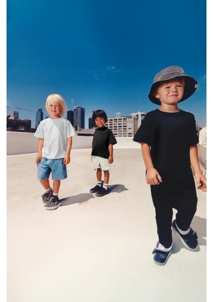 3'lü T-Shirt Paketi Okula Dönüş Bisiklet Yaka Kısa Kollu Pamuklu Penye Unisex Çocuk