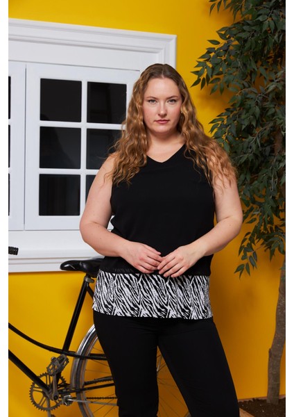 Şifon Içi Astarlı Büyük Beden Bluz Beyaz