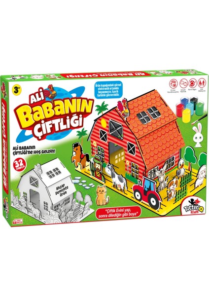Ali Babanın Çiftliği 3D Ahşap Maket (Büyük Boy Boyanabilir Maket- Etkinlik Seti)