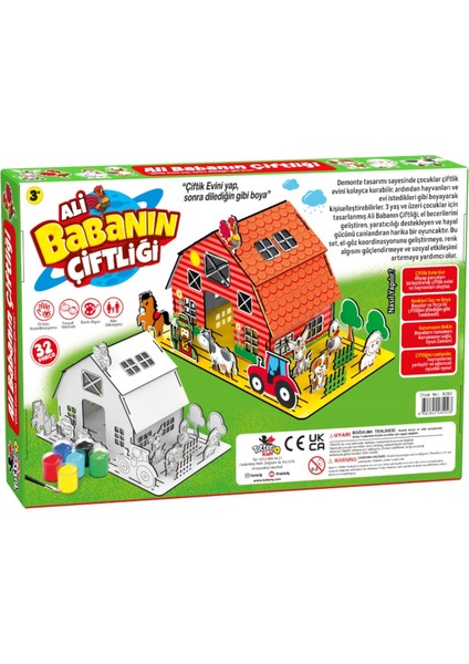 Ali Babanın Çiftliği 3D Ahşap Maket (Büyük Boy Boyanabilir Maket- Etkinlik Seti)