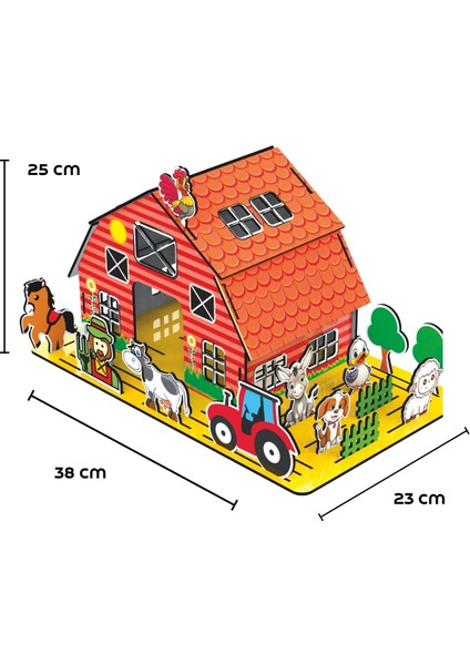 Ali Babanın Çiftliği 3D Ahşap Maket (Büyük Boy Boyanabilir Maket- Etkinlik Seti)