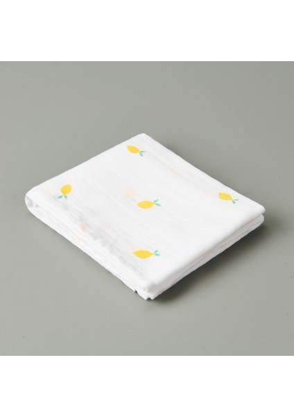 Soft Müslin Limon Desenli Kurulama Bezi - Beyaz - 40X55 cm