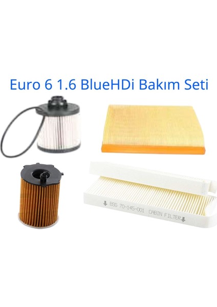 Peugeot Citroen Opel Ds Automobiles Euro 6 1.6 Bluehdi Bakım Seti 4lü Tek Ebat