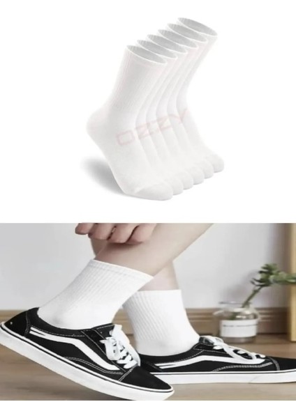 6 Çift Logosuz Di̇ki̇şsi̇z Pamuklu Teni̇s Uni̇sex Soket Çorap