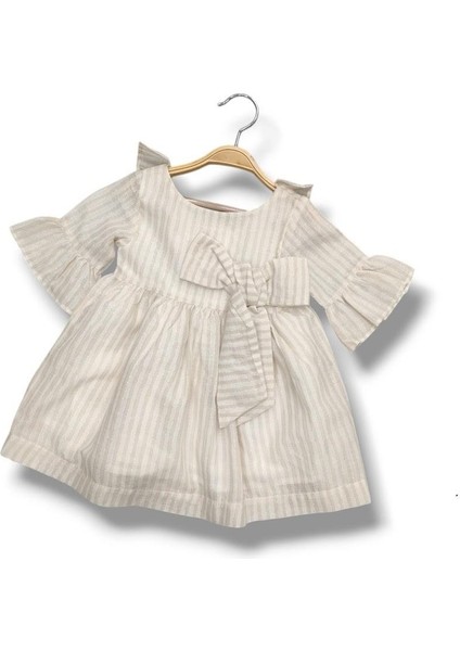 Kız Bebek Dokuma Çizgili Elbise CK50525