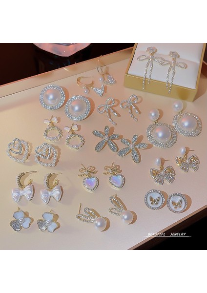 Hengshan 925 Gümüş Iğne Kore Tarzı Moda Inci Küpeler Niş Tasarım Içi Boş Kelebek Tatlı Pembe Çok Yönlü Küpe (Yurt Dışından) fiyatları