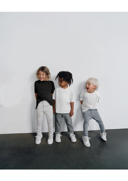 3'lü T-Shirt Paketi Okula Dönüş Bisiklet Yaka Kısa Kollu Pamuklu Penye Unisex Çocuk