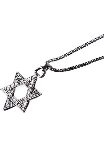 2025 Yeni Hip-Hop Moda Aksesuarları Çift Taraflı Altı Köşeli Yıldız Kolye Erkek ve Kadın Titanyum Çelik Takı Erkekler (Yurt Dışından) modelleri