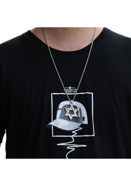 2025 Yeni Hip-Hop Moda Aksesuarları Çift Taraflı Altı Köşeli Yıldız Kolye Erkek ve Kadın Titanyum Çelik Takı Erkekler (Yurt Dışından) fırsatları