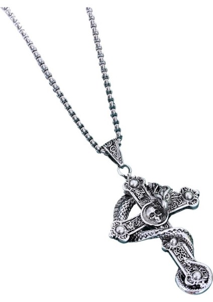 2025 Yeni Kolye Erkek Hip-Hop Kişilik Çapraz Eski Alaşım Ejderha Kolye Köprücük Kemiği Zinciri (Yurt Dışından) fırsatları