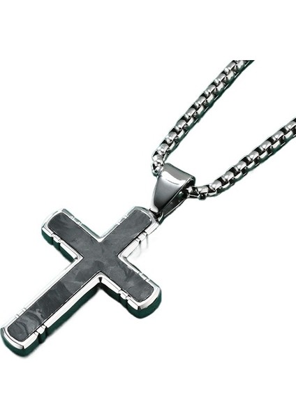 Yeni Klasik Basit Stil Kamuflaj Karbon Fiber Eğimli Çapraz Kolye Moda Trendi Giyim Kolye (Yurt Dışından) modelleri