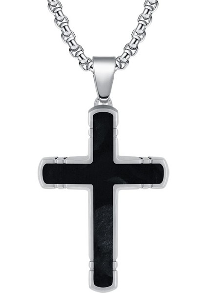 Yeni Klasik Basit Stil Kamuflaj Karbon Fiber Eğimli Çapraz Kolye Moda Trendi Giyim Kolye (Yurt Dışından) fırsatları