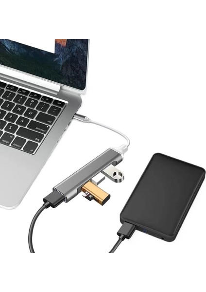 Usb3.0 Hub Mini Alüminyum Gövdeli Hub Type-C Yerleştirme Istasyonu Bir Ila Dört 4 Portlu USB Ayırıcı (Yurt Dışından) fiyatları