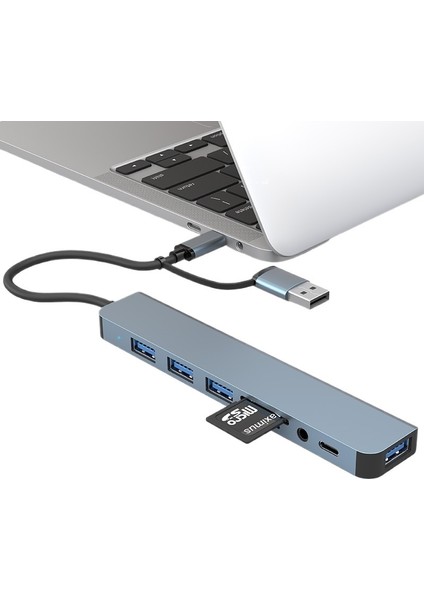 Dizüstü Bilgisayarlar Için Sekiz Bir Arada Çift Başlı Genişletme Yerleştirme Istasyonu Çok Işlevli Çoklu Arayüz Hub'ı (Yurt Dışından)