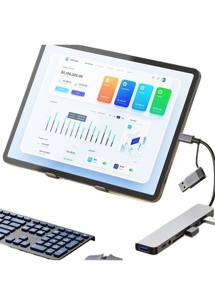 Dizüstü Bilgisayarlar Için Sekiz Bir Arada Çift Başlı Genişletme Yerleştirme Istasyonu Çok Işlevli Çoklu Arayüz Hub'ı (Yurt Dışından) modelleri
