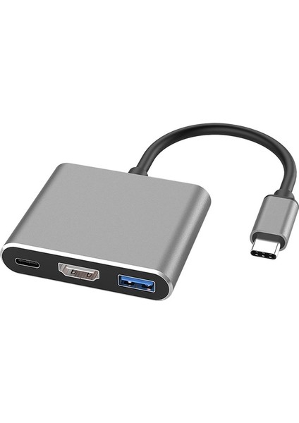 Type-C To HDMI Üçü Bir Arada Genişletme Yuvası Tv Projektör Adaptörü Hub Genişletme Yuvası (Yurt Dışından)