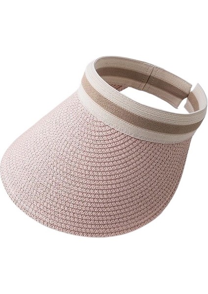 Kadınlar Için Raffia Hasır Şapka Yaz Küçük Güneş Şapkası Kafa Bandı Güneşlik Anti-Ultraviyole Güneş Şapkası (Yurt Dışından)