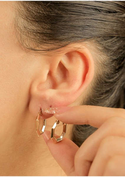 2 gr (Gram) Halka Altıgen Küpe 20 mm 14 Ayar Altın (Rose-Sarı-Beyaz-Yeşil) fiyatları