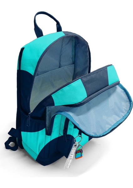 Lacivert Turkuaz Desenli Okul Sırt Çantası 23686 modelleri