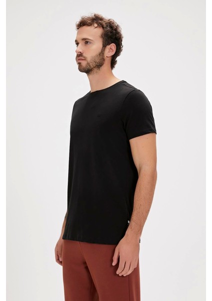 Solid T-Shirt Siyah Basic Erkek Tişört fiyatları