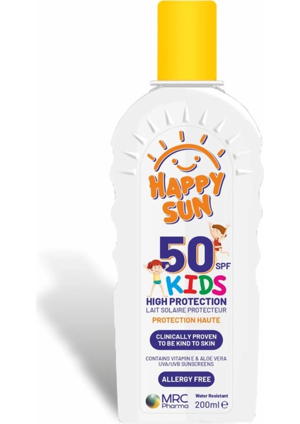 Happy Sun Kıds Spf 50 Plus Güneş Sütü 200 ml