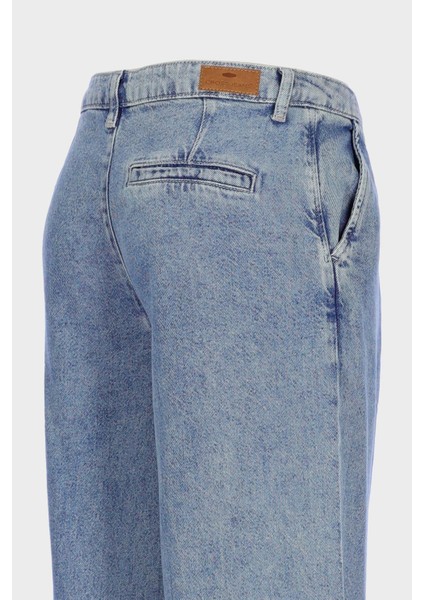Weslie Açık Mavi Yüksek Bel Patı Fermuarlı Pile Detaylı Wideleg Jean Pantolon C 4530-215 modelleri