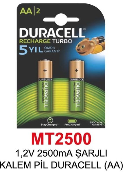 2500 Mah 2li Şarjlı Kalem Pil