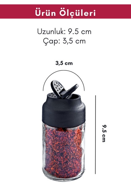 Metal Standlı 4'lü Çift Kapaklı Cam Baharatlık Seti - Lenora Tuzluk Biberlik Baharatlık Takımı