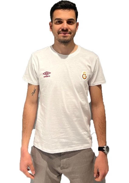Lisanslı Beyaz Armalı Spor T-Shırt