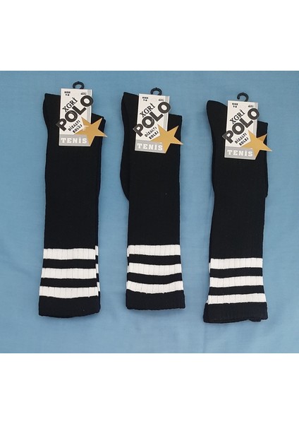 Kız Çocuk Dizaltı Kolej Çorap 3'lü Paket Siyah 7-9 Yaş