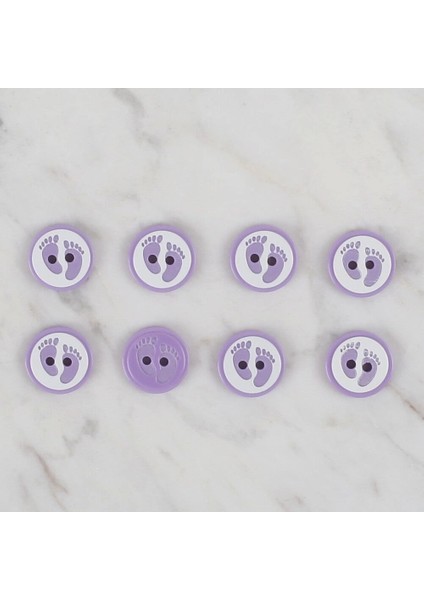 Loren Crafts Lila 8 Li Ayak Izi Düğme - 437 fiyatları