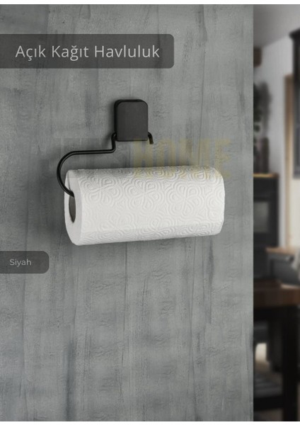 Kağıt Havluluk Paslanmaz Peçetelik Çelik Banyo Havluluk Düzenleyici Siyah
