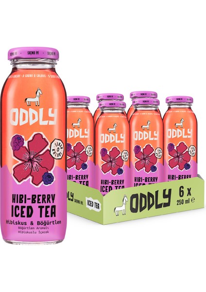 Hıbıberry Soğuk Çay Cam Hibiscus Böğürtlen 250 ml x 6 Adet