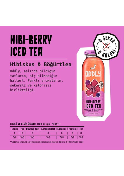 Hıbıberry Soğuk Çay Cam Hibiscus Böğürtlen 250 ml x 6 Adet