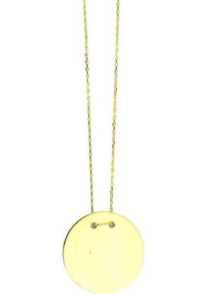 14 Ayar Altın Plaka Kolye - 0184110