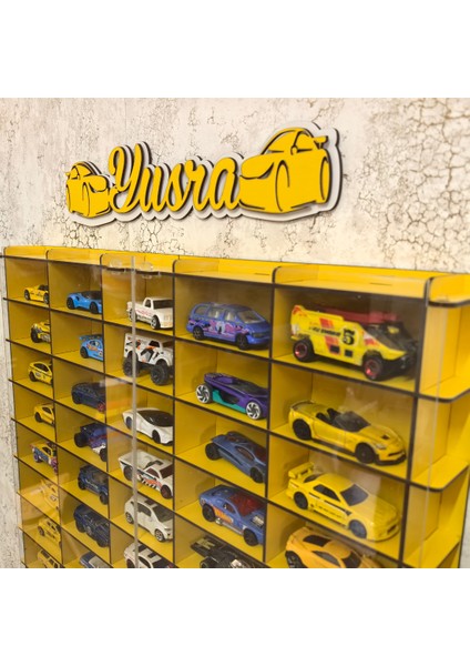 Pleksi Kapaklı 1/64 Ölçek 50ARAÇ Hotwheels Matchbox Metal Araç Uyumlu Model Oyuncak Araba Rafı