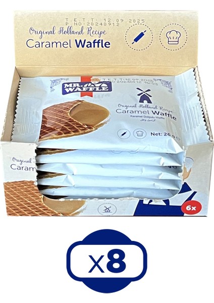 Mr.waffle Caramel Waffle 26 gr 6 Lı Kutu x 8 Adet