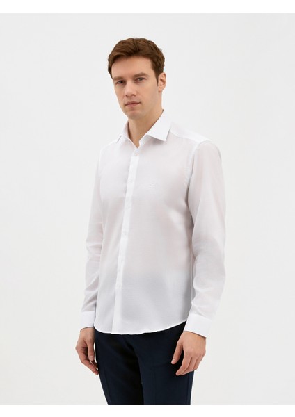Erkek Modern Fıt Gömlek-Beyaz fırsatları