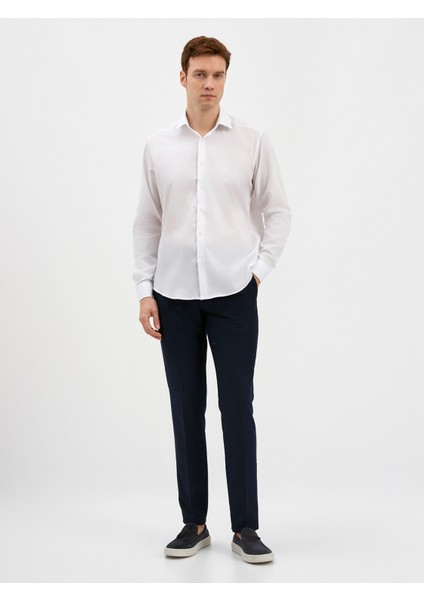 Erkek Regular Fıt Gömlek-Beyaz