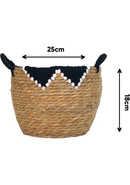 Beyaz Hasır Kulplu Sepet Saksı Çamaşır Çocuk Odası Oyuncak Düzenleyici Saklama Sepeti Organizer 25CM fiyatları