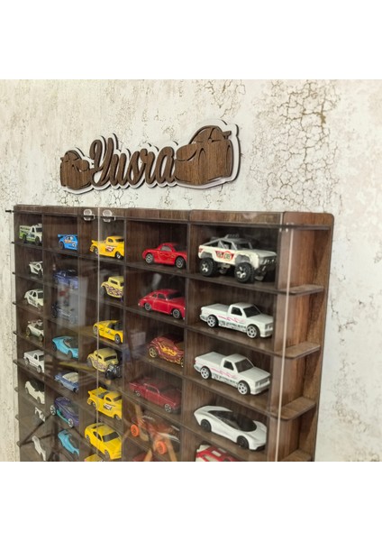 Pleksi Kapaklı 1/64 Ölçek 50ARAÇ Hotwheels Matchbox Metal Araç Uyumlu Model Oyuncak Araba Rafı