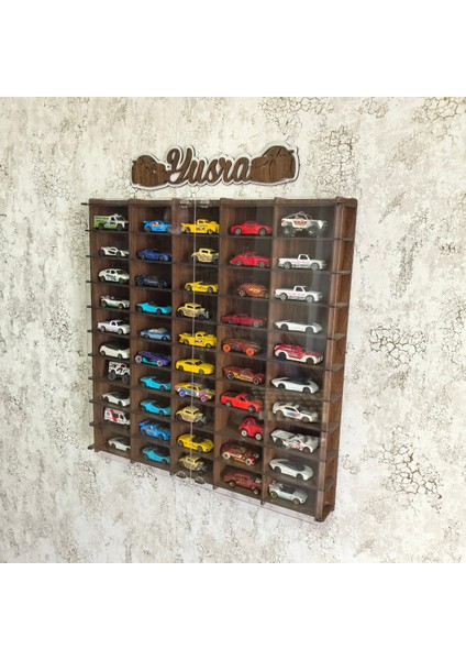 Pleksi Kapaklı 1/64 Ölçek 50ARAÇ Hotwheels Matchbox Metal Araç Uyumlu Model Oyuncak Araba Rafı modelleri