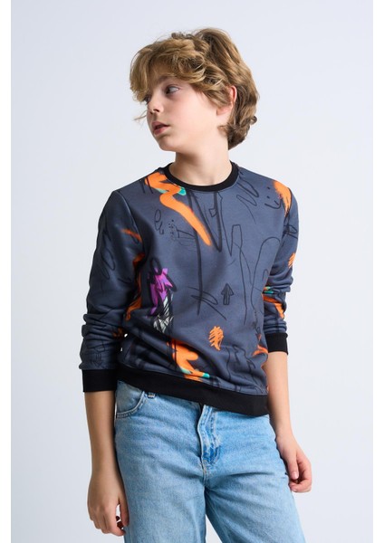 Alexandergardı Baskılı Desenli Çocuk Sweatshirt